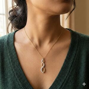 Ross-Simons Infinity Pendant | 925 Sterling Silver | Two-Tone Crystal